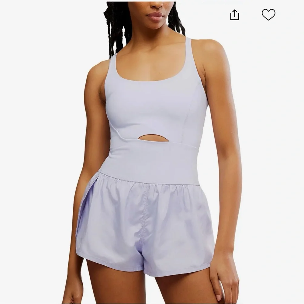FP Movement by Free People Lavender Scoop-Neck Romper - Picture 1 of 6